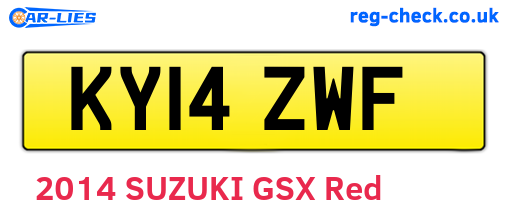 KY14ZWF are the vehicle registration plates.