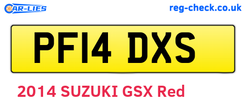 PF14DXS are the vehicle registration plates.