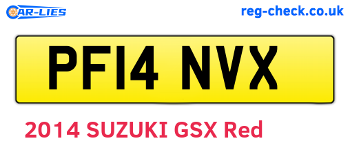 PF14NVX are the vehicle registration plates.