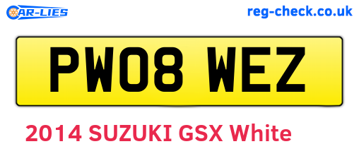 PW08WEZ are the vehicle registration plates.