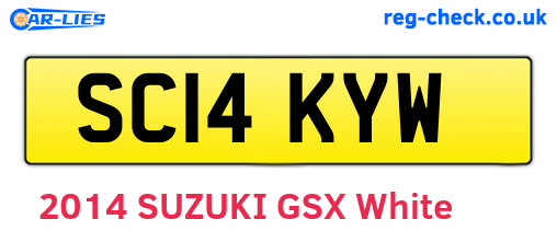 SC14KYW are the vehicle registration plates.