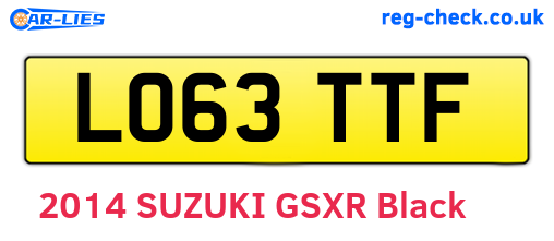 LO63TTF are the vehicle registration plates.
