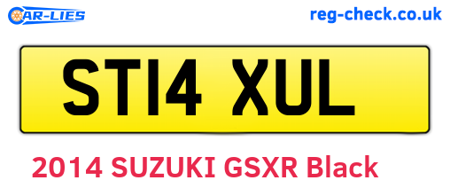 ST14XUL are the vehicle registration plates.
