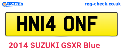 HN14ONF are the vehicle registration plates.