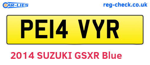 PE14VYR are the vehicle registration plates.