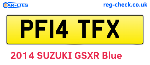 PF14TFX are the vehicle registration plates.