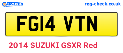 FG14VTN are the vehicle registration plates.