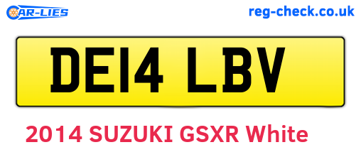 DE14LBV are the vehicle registration plates.