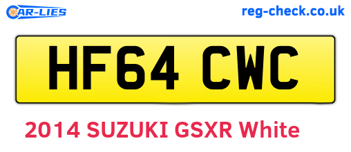 HF64CWC are the vehicle registration plates.