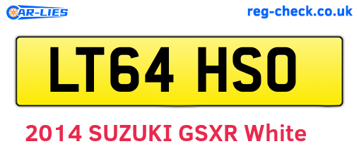 LT64HSO are the vehicle registration plates.