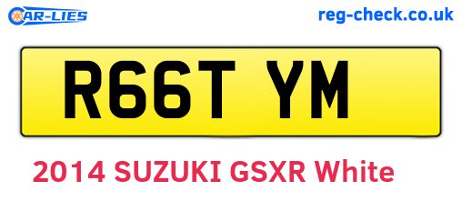 R66TYM are the vehicle registration plates.