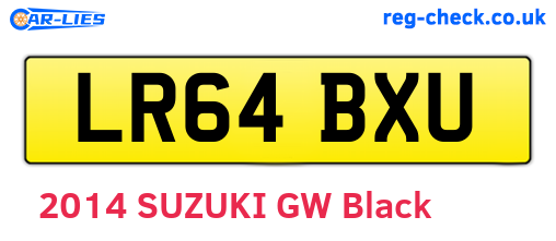 LR64BXU are the vehicle registration plates.