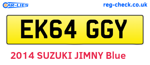 EK64GGY are the vehicle registration plates.