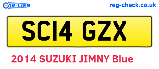 SC14GZX are the vehicle registration plates.