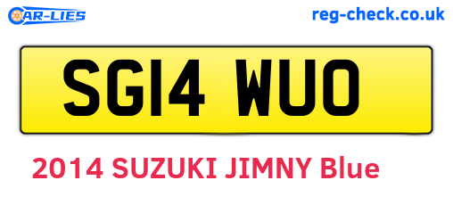 SG14WUO are the vehicle registration plates.