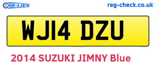 WJ14DZU are the vehicle registration plates.