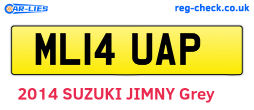 ML14UAP are the vehicle registration plates.
