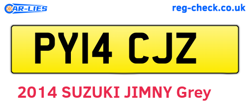 PY14CJZ are the vehicle registration plates.