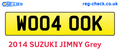 WO04OOK are the vehicle registration plates.