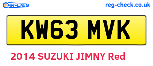 KW63MVK are the vehicle registration plates.