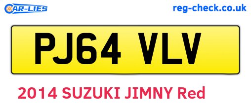 PJ64VLV are the vehicle registration plates.