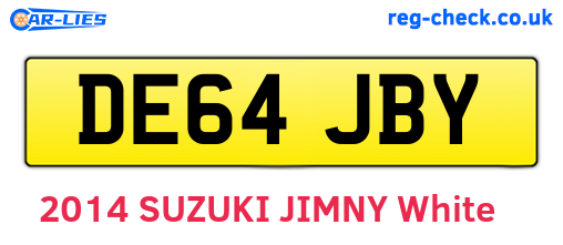 DE64JBY are the vehicle registration plates.