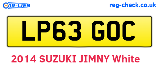 LP63GOC are the vehicle registration plates.