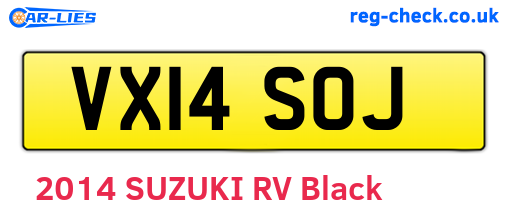 VX14SOJ are the vehicle registration plates.