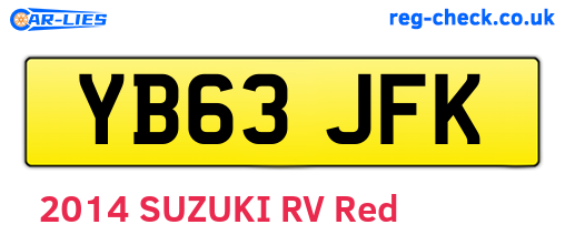 YB63JFK are the vehicle registration plates.