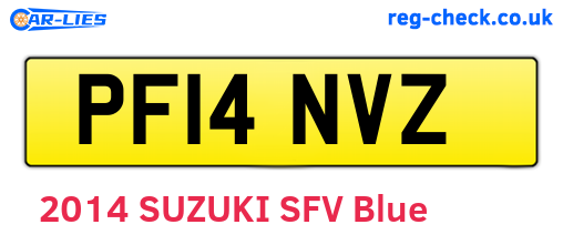PF14NVZ are the vehicle registration plates.