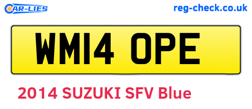 WM14OPE are the vehicle registration plates.