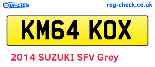 KM64KOX are the vehicle registration plates.