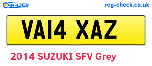VA14XAZ are the vehicle registration plates.