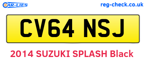 CV64NSJ are the vehicle registration plates.