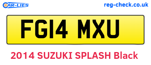 FG14MXU are the vehicle registration plates.