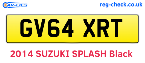 GV64XRT are the vehicle registration plates.