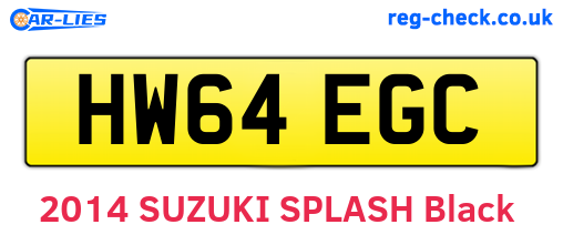 HW64EGC are the vehicle registration plates.