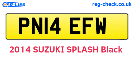 PN14EFW are the vehicle registration plates.