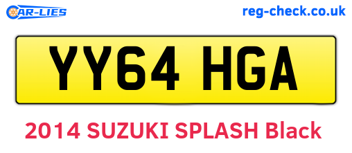 YY64HGA are the vehicle registration plates.