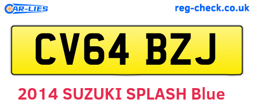 CV64BZJ are the vehicle registration plates.