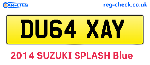 DU64XAY are the vehicle registration plates.