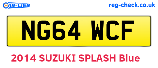 NG64WCF are the vehicle registration plates.