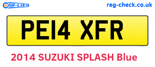 PE14XFR are the vehicle registration plates.