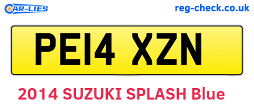 PE14XZN are the vehicle registration plates.