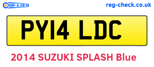 PY14LDC are the vehicle registration plates.
