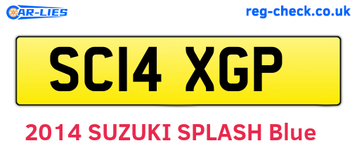 SC14XGP are the vehicle registration plates.