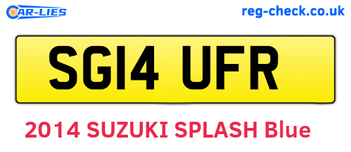 SG14UFR are the vehicle registration plates.