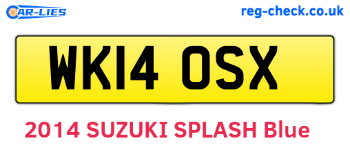 WK14OSX are the vehicle registration plates.