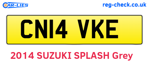 CN14VKE are the vehicle registration plates.