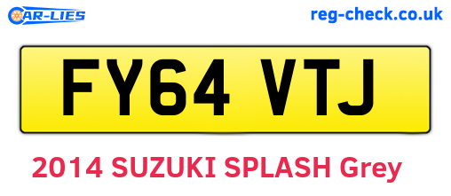 FY64VTJ are the vehicle registration plates.